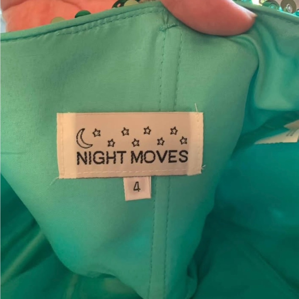 Evening/Prom Dress. Size 4 by Night Moves - light green sequins.